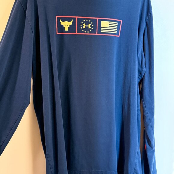 Under Armour Project Rock “Respect” Long Sleeve – XL – Navy – Loose Fit - Picture 1 of 3